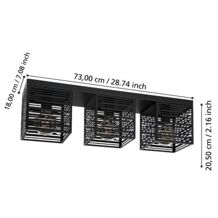 Eglo - Plafondlamp 3xE27/40W/230V