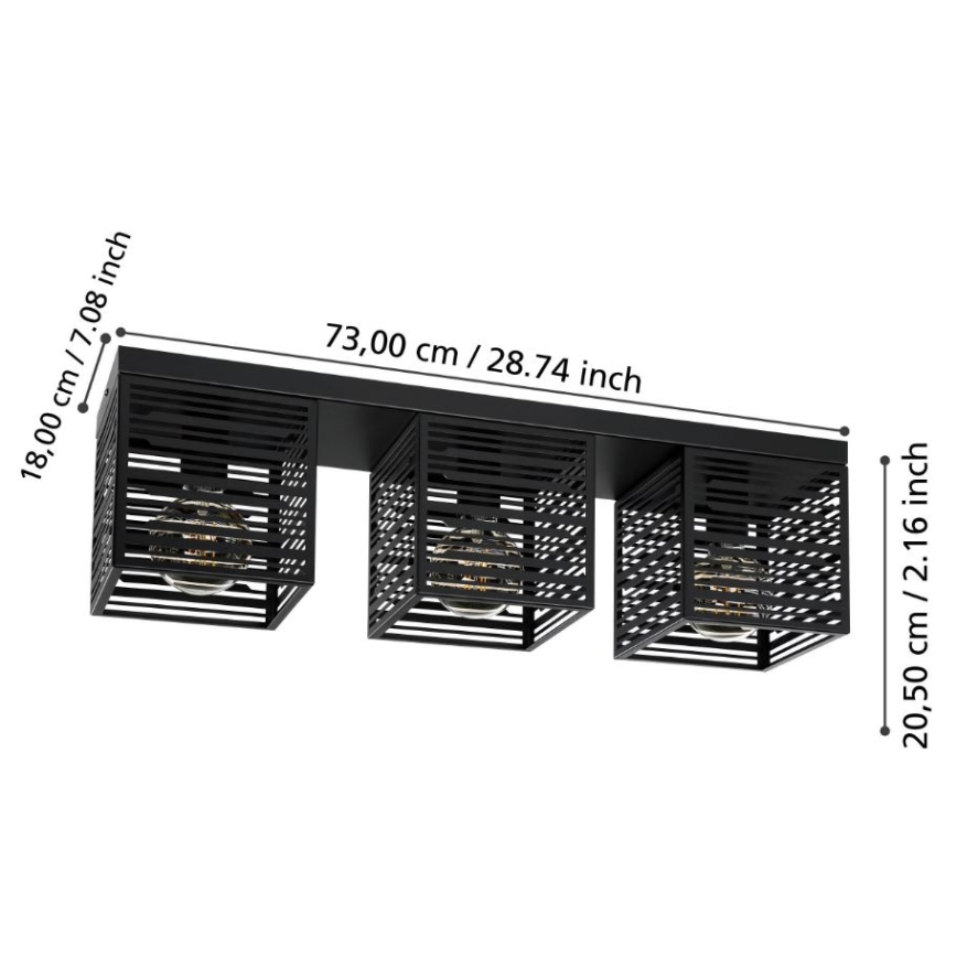Eglo - Plafondlamp 3xE27/40W/230V
