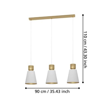 Eglo - Hanglamp aan kabel 3xE27/40W/230V