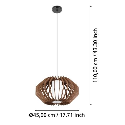 Eglo - Hanglamp aan een koord 1xE27/40W/230V