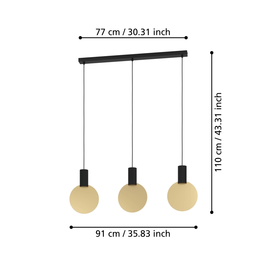 Eglo - LED Hanglamp aan een koord 3xGU10/4,5W/230V 3000K