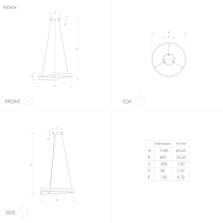 Eglo - LED dimbare kroonluchter aan snoer LED/42,5W/230V 3000-6500K
