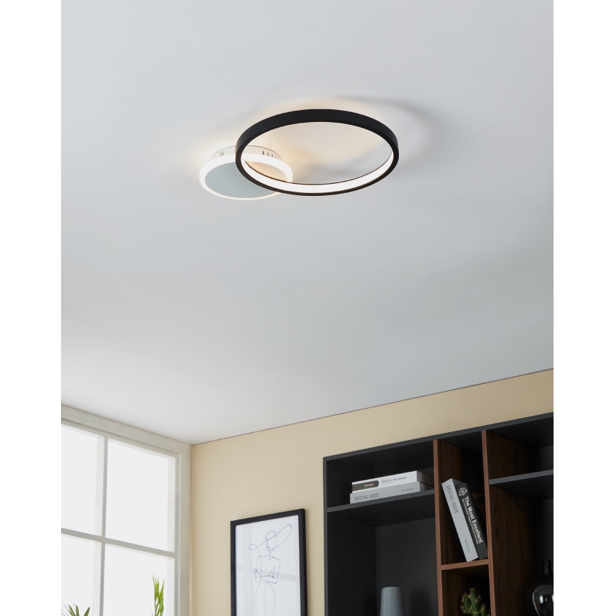 Eglo - LED Dimbare plafondlamp LED/15W/230V zwart + afstandsbediening