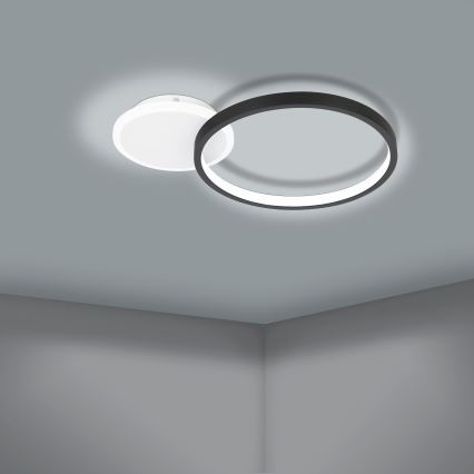 Eglo - LED Dimbare plafondlamp LED/15W/230V zwart + afstandsbediening