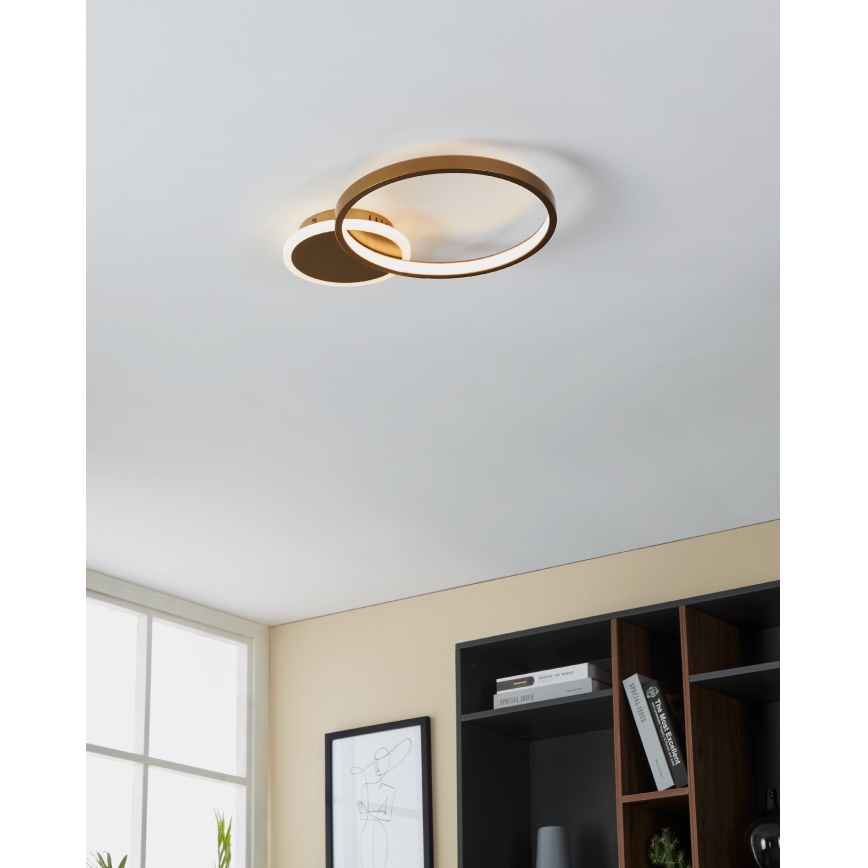 Eglo - LED Dimbare plafondlamp LED/15W/230V goud + afstandsbediening
