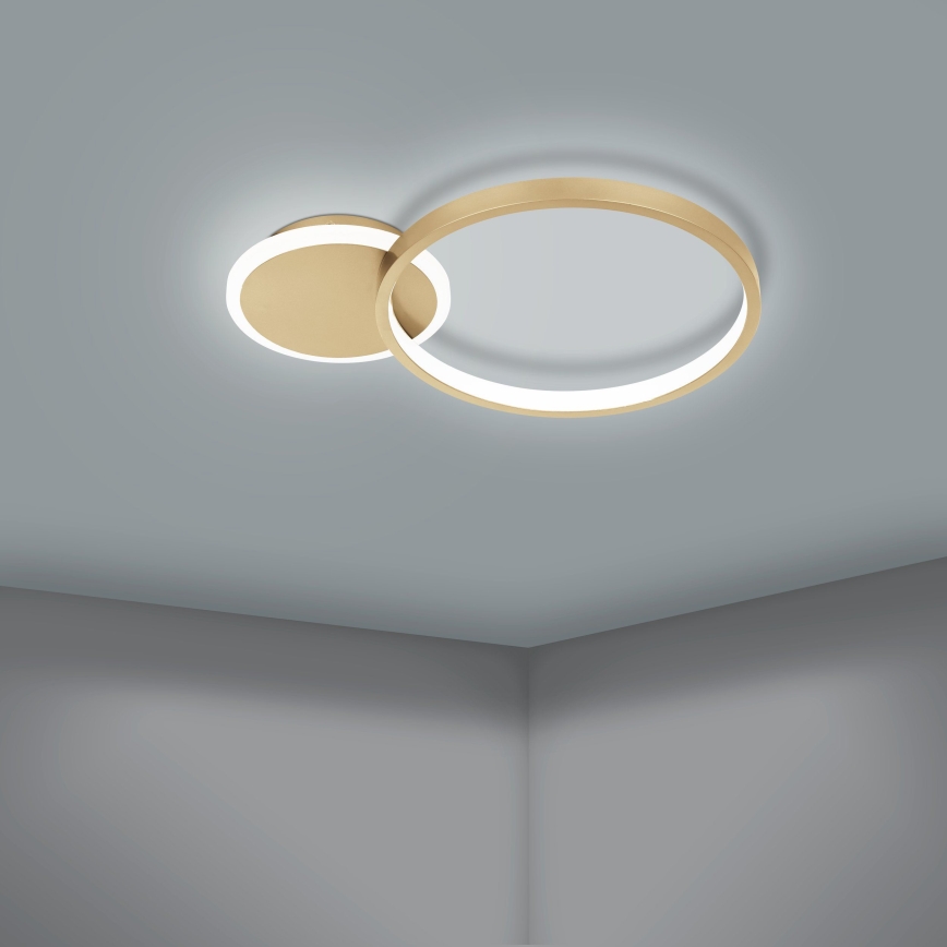 Eglo - LED Dimbare plafondlamp LED/15W/230V goud + afstandsbediening