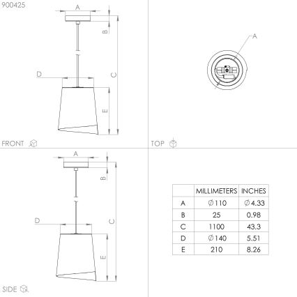 Eglo - Hanglamp aan een koord 1xE27/40W/230V