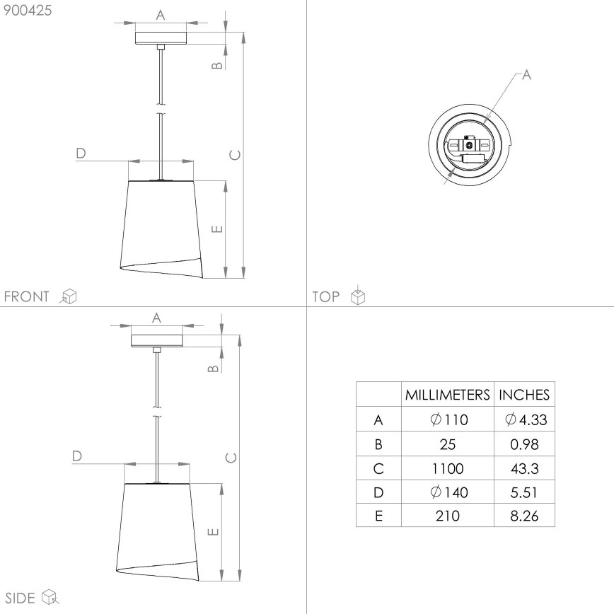 Eglo - Hanglamp aan een koord 1xE27/40W/230V
