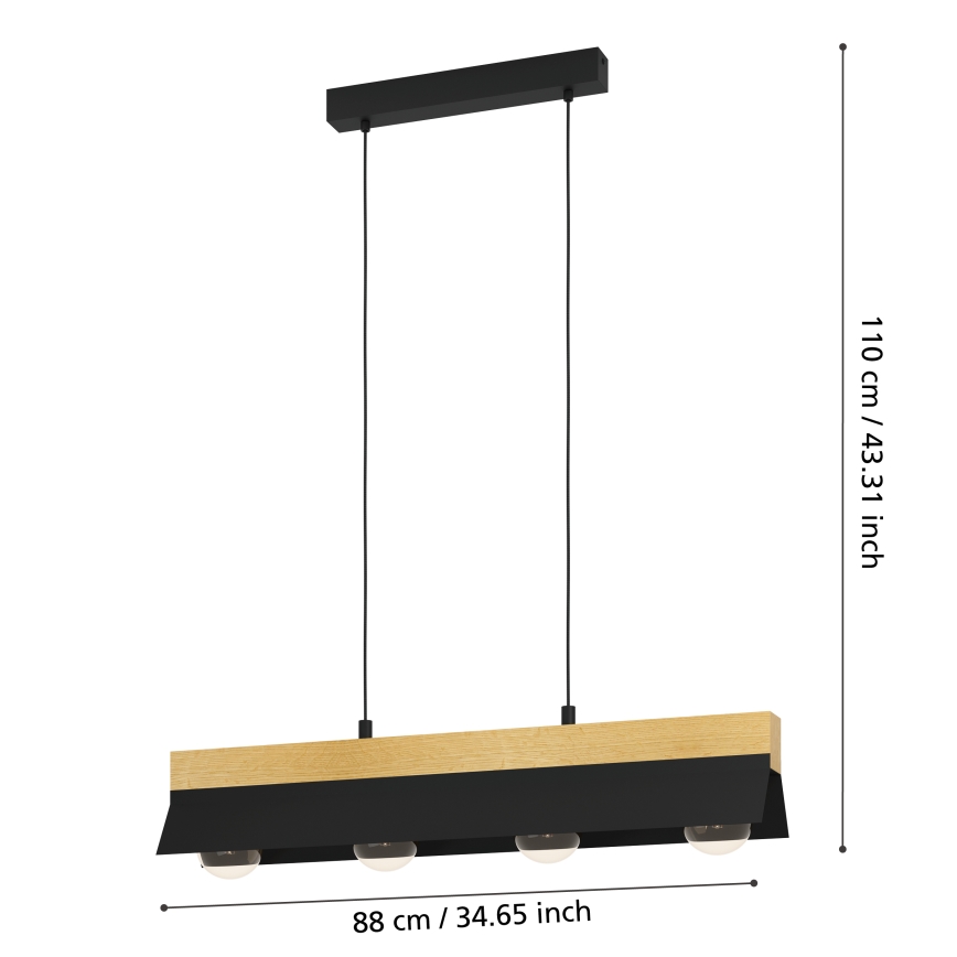 Eglo - Hanglamp aan kabel 4xE27/40W/230V