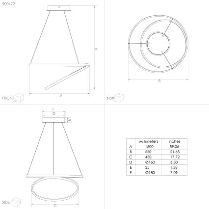 Eglo - LED Hanglamp aan een koord LED/36W/230V