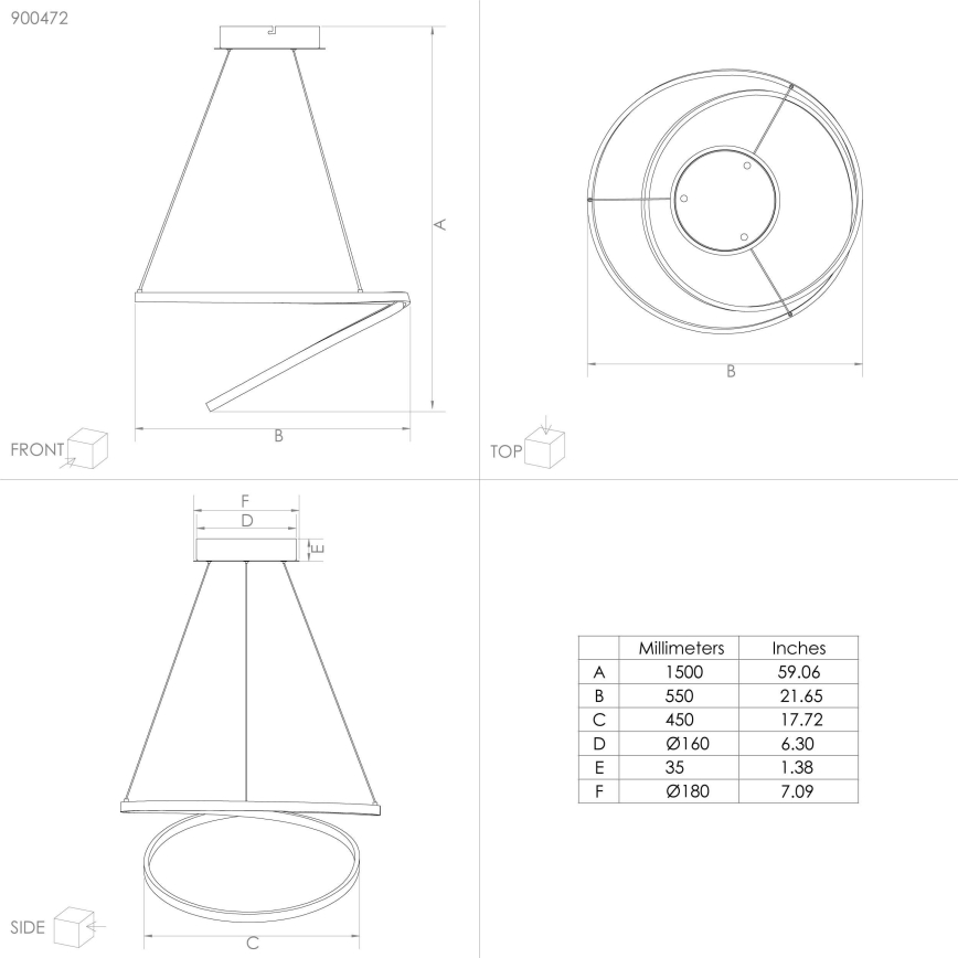 Eglo - LED Hanglamp aan een koord LED/36W/230V