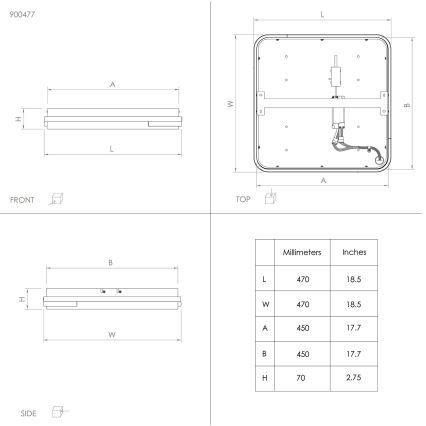 Eglo - LED RGBW Dimbare plafondlamp LED/22W/230V 2700-6500K