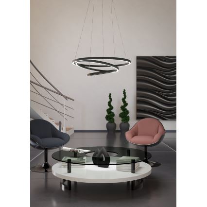 Eglo - LED dimbare kroonluchter aan snoer LED/43,2W/230V zwart