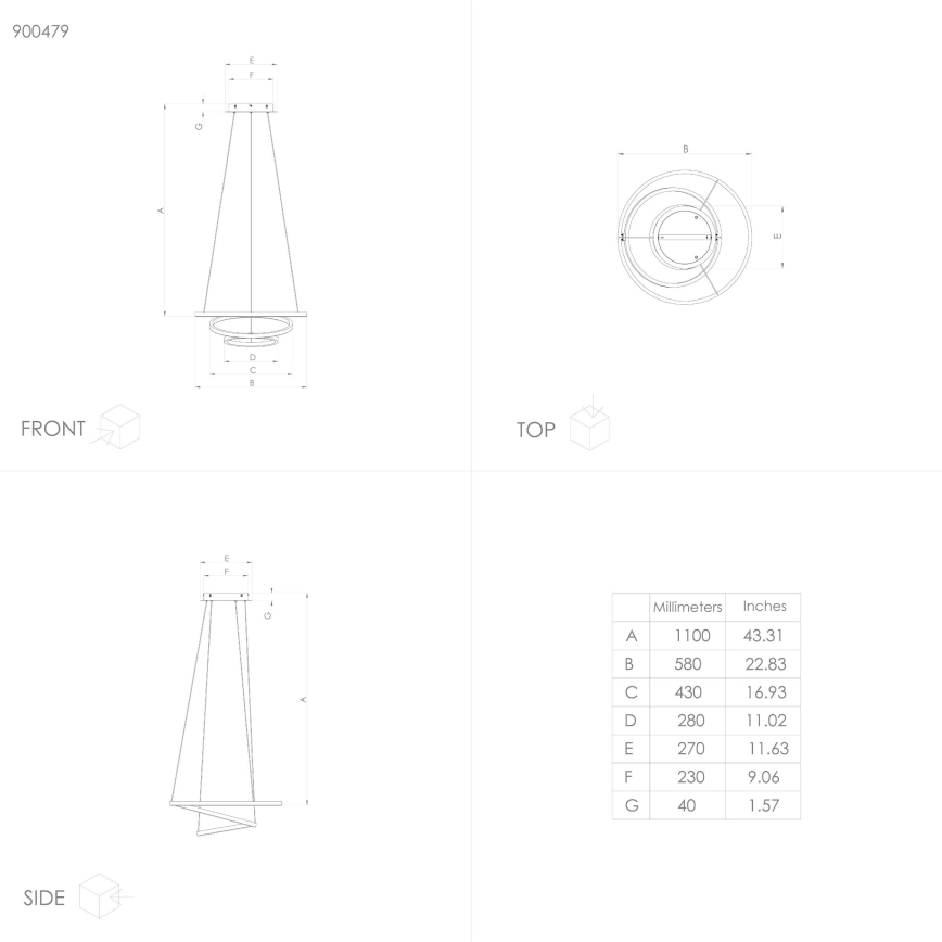 Eglo - LED dimbare kroonluchter aan snoer LED/43,2W/230V zwart