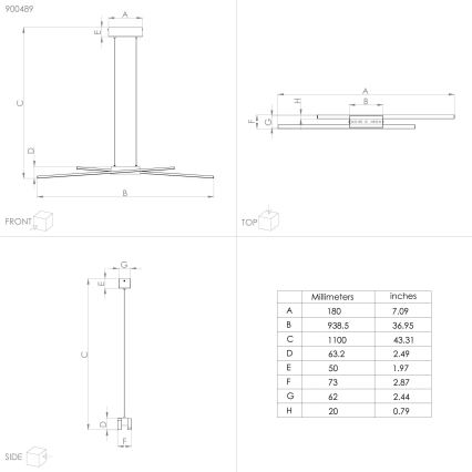 Eglo - LED dimbare hanglamp aan kabel 2xLED/13W/230V