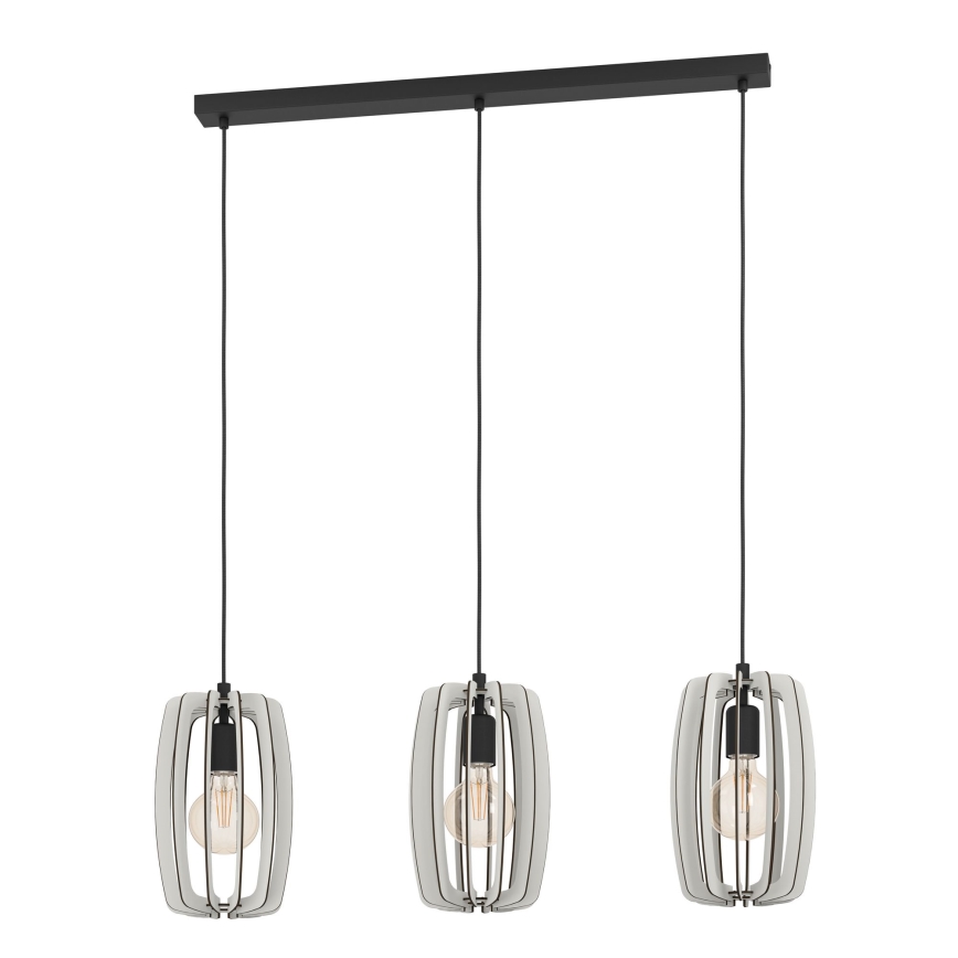 Eglo - Hanglamp aan kabel 3xE27/40W/230V crème