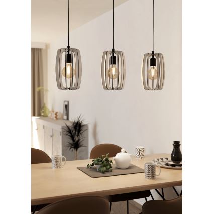 Eglo - Hanglamp aan kabel 3xE27/40W/230V crème