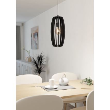 Eglo - Hanglamp aan een koord 1xE27/40W/230V zwart