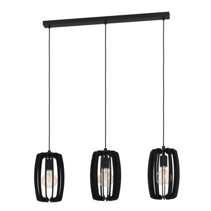Eglo - Hanglamp aan kabel 3xE27/40W/230V zwart