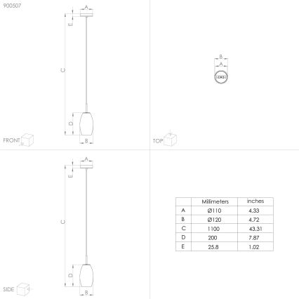 Eglo - Hanglamp aan een koord 1xE27/40W/230V