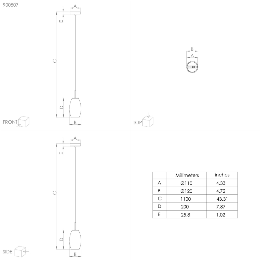 Eglo - Hanglamp aan een koord 1xE27/40W/230V