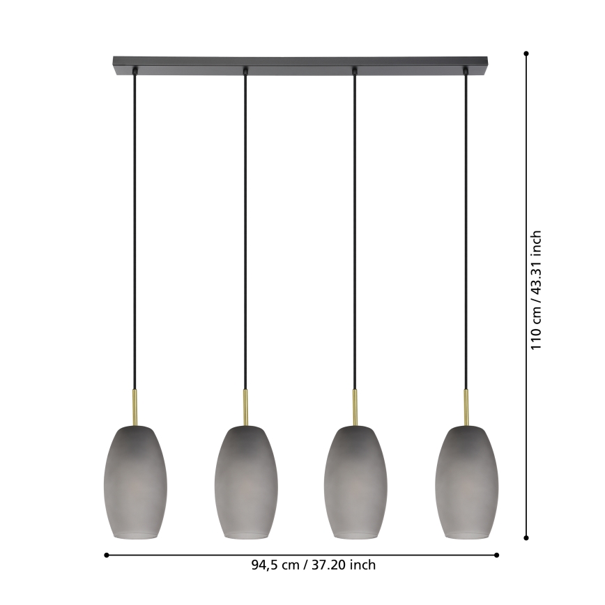 Eglo - Hanglamp aan een koord 4xE27/40W/230V