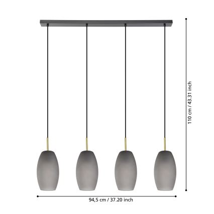 Eglo - Hanglamp aan kabel 4xE27/40W/230V