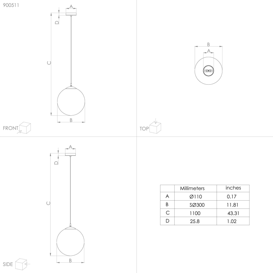Eglo - Hanglamp aan kabel 1xE27/40W/230V