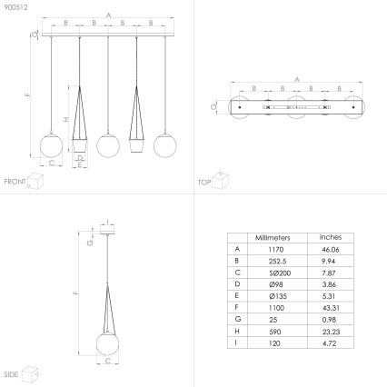 Eglo - Hanglamp aan kabel 3xE27/40W/230V