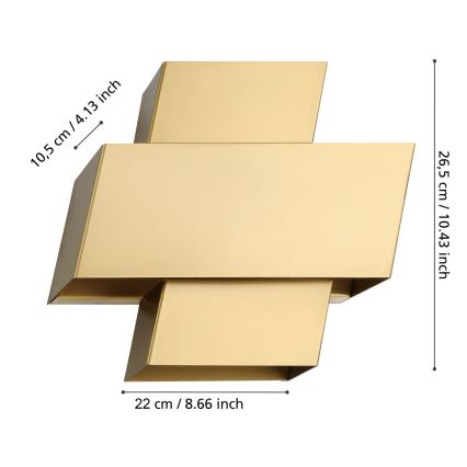 Eglo - Wandlamp 1xE27/40W/230V goud