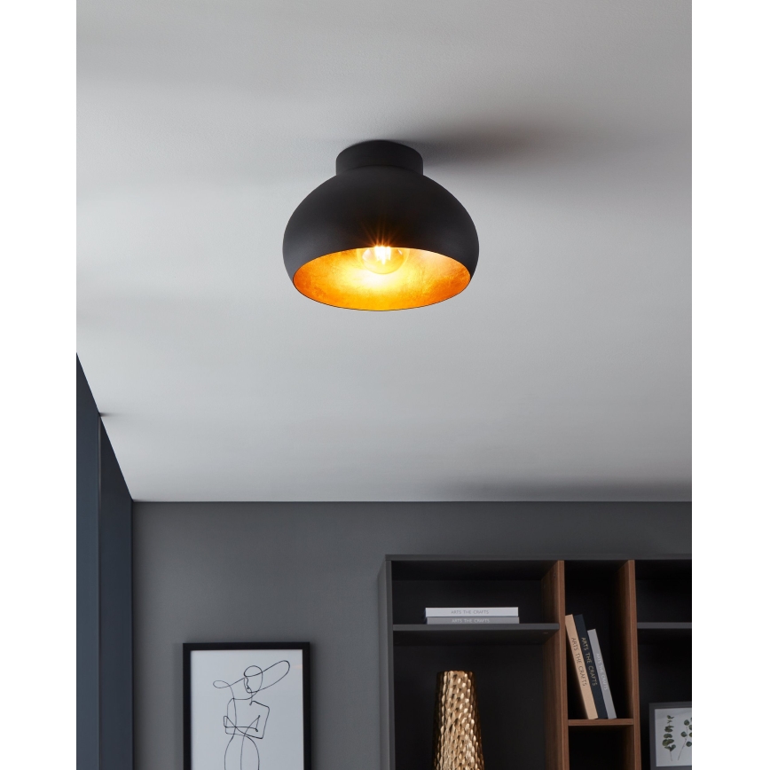 Eglo - Plafondlamp 1xE27/40W/230V zwart/goud