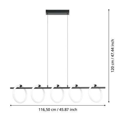 Eglo - LED Hanglamp aan een koord 5xLED/7W/230V