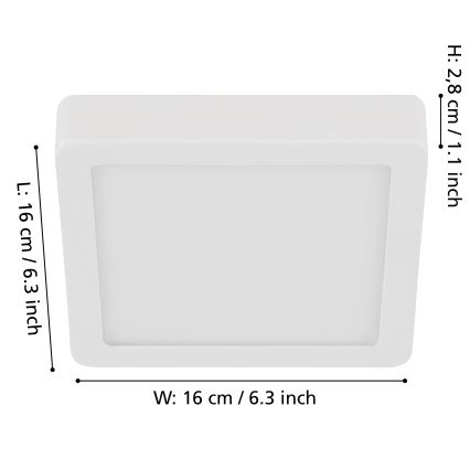 Eglo - LED Dimbaar Plafondlamp LED/11W/230V wit