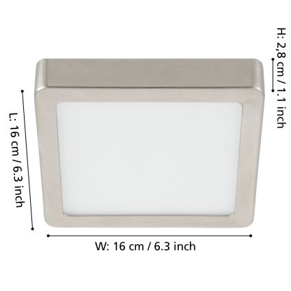 Eglo - Dimbare LED Plafondlamp LED/11W/230V mat chroom
