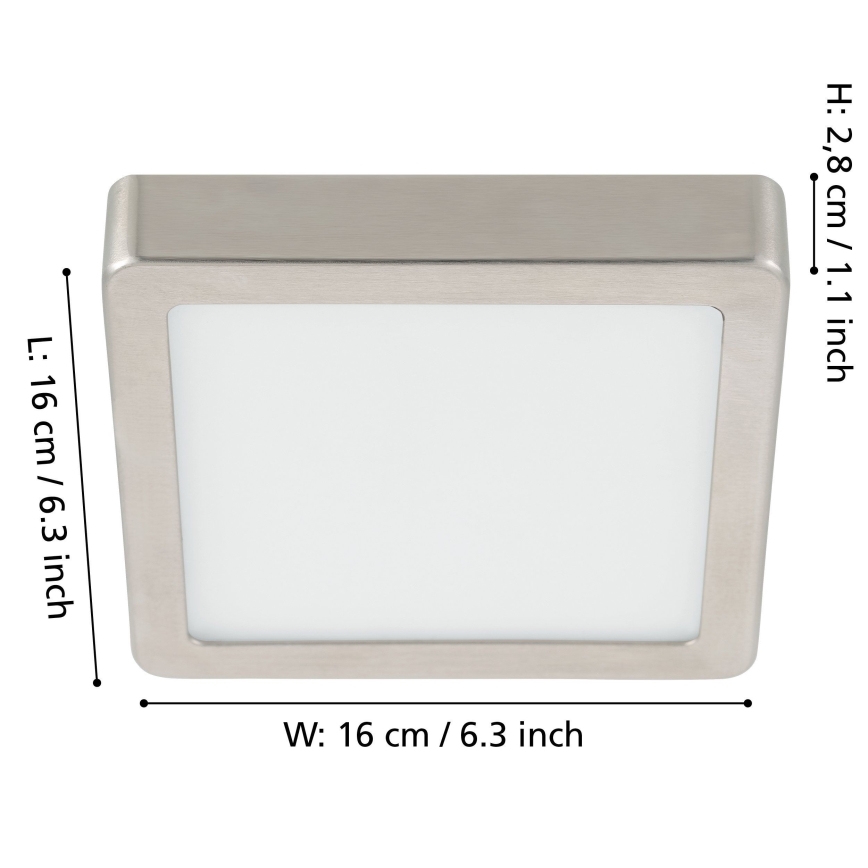 Eglo - Dimbare LED Plafondlamp LED/11W/230V mat chroom