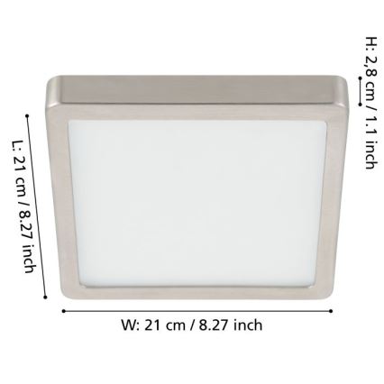 Eglo - LED Dimbaar Plafondlamp LED/17W/230V Mat Chroom