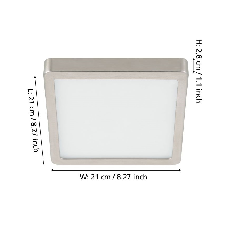 Eglo - LED Dimbaar Plafondlamp LED/17W/230V Mat Chroom