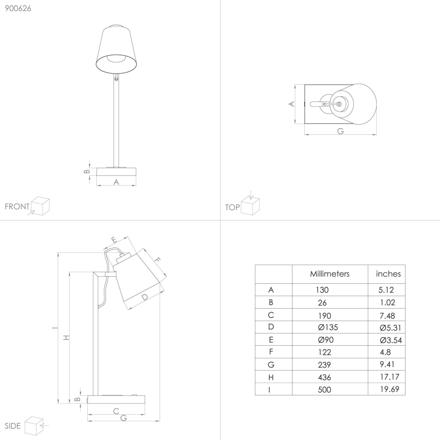 Eglo - LED dimbare lamp met draadloos opladen LED/5,5W/230V