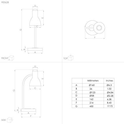 Eglo - LED dimbare lamp met draadloos opladen LED/5,5W/230V