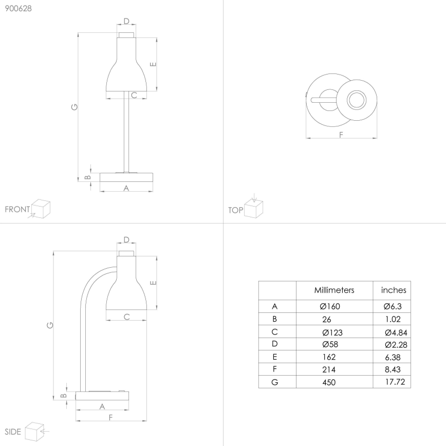 Eglo - LED dimbare lamp met draadloos opladen LED/5,5W/230V