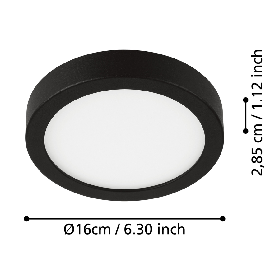 Eglo - LED Badkamerplafondlamp LED/11W/230V IP44 zwart