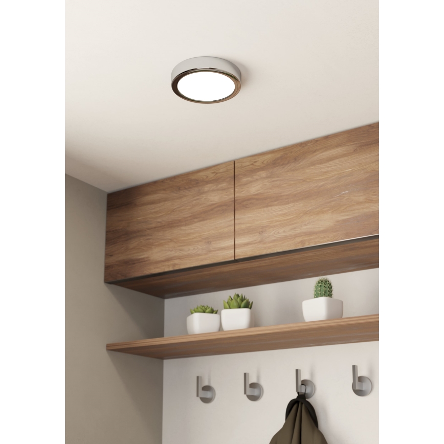 Eglo - LED badkamerplafondlamp LED/11W/230V IP44 glanzend chroom Ø 16 cm