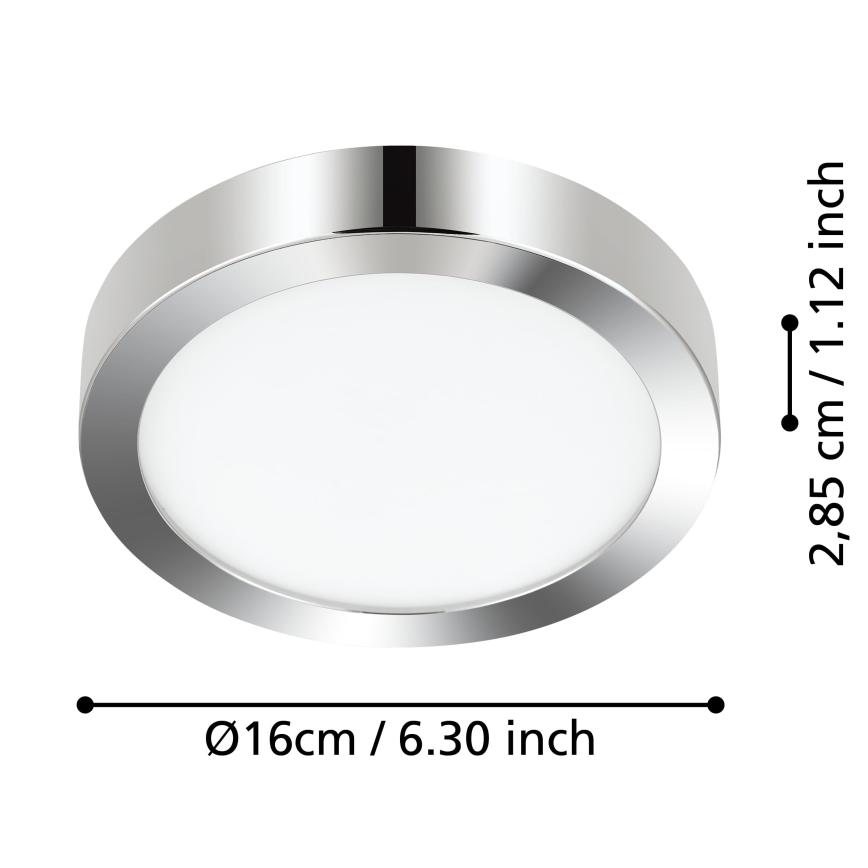 Eglo - LED badkamerplafondlamp LED/11W/230V IP44 glanzend chroom Ø 16 cm