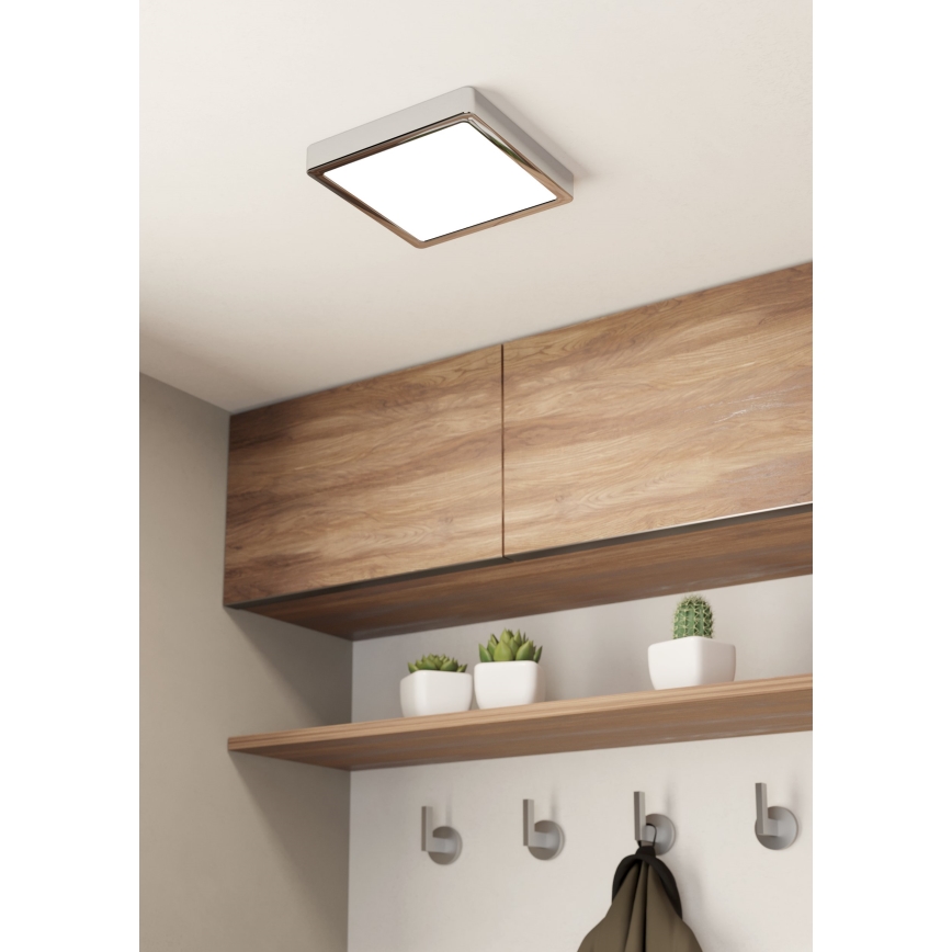 Eglo - LED plafondlamp voor badkamer LED/17W/230V IP44 glanzend chroom 21x21 cm