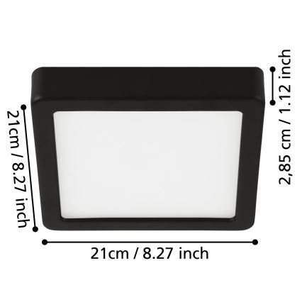 Eglo - LED plafondlamp voor badkamer LED/17W/230V IP44 glanzend chroom 21x21 cm