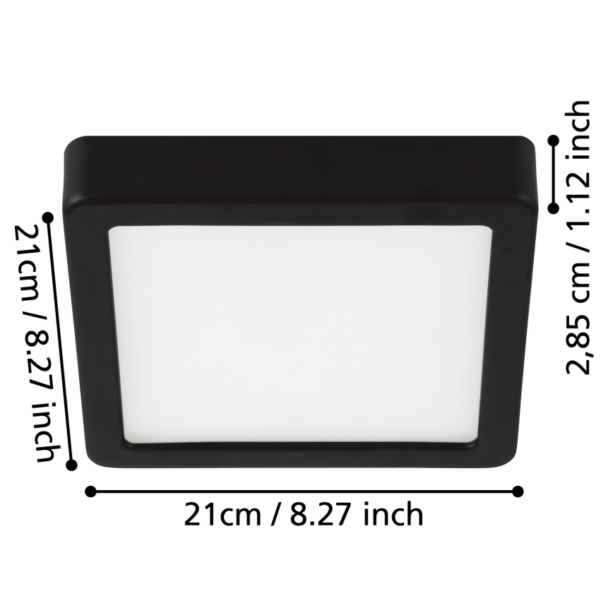 Eglo - LED plafondlamp voor badkamer LED/17W/230V IP44 glanzend chroom 21x21 cm