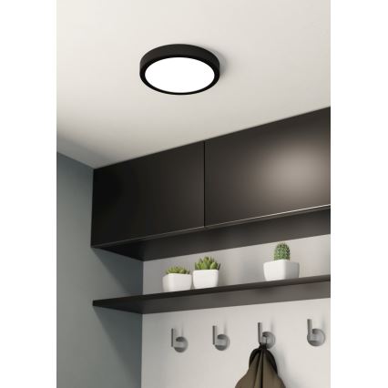 Eglo - LED Badkamer plafondlamp LED/17W/230V zwart IP44