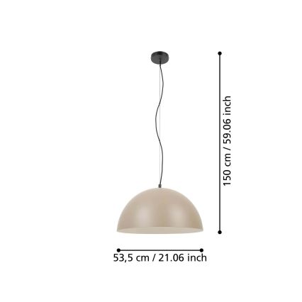 Eglo - Hanglamp aan een koord 1xE27/40W/230V beige