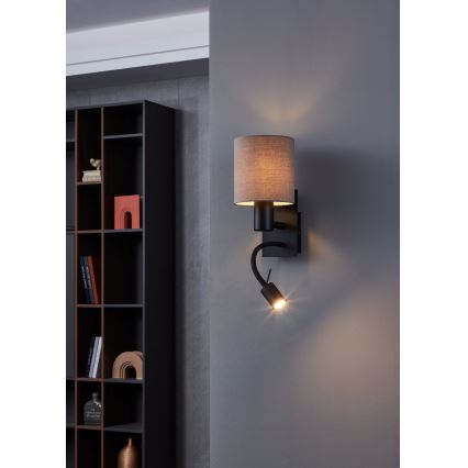 Eglo - LED Flexibele lamp 1xE27/40W/230V + LED/3,8W bruin