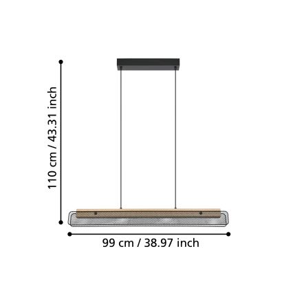 Eglo - LED RGBW Dimbare hanglamp aan een koord LED/34W/230V 2700-6500K